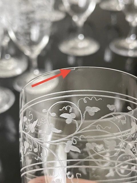ancien service de verres en cristal grave baccarat st louis XIXe siècle 12