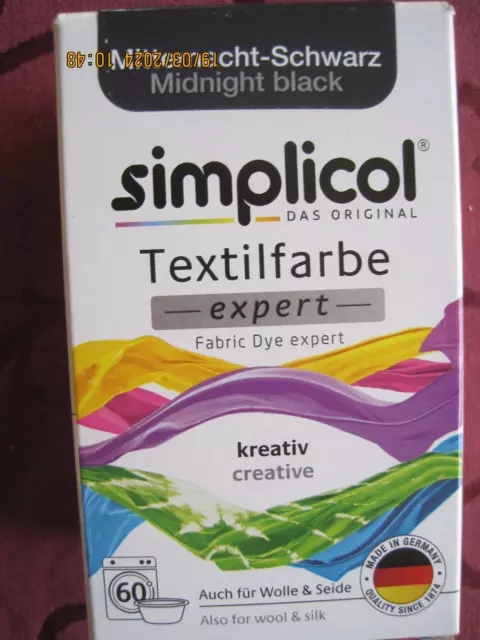 simplicol TEXTILFARBE SCHWARZ 150 gr Färben&Fixieren auch für Wolle&Seide