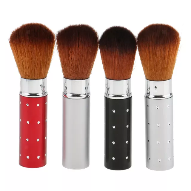 2pcs Portable Cosmetic Makeup Retractable Powder Foundation Blusher Brush