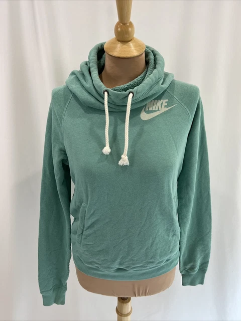 Nike Rally Women's Funnel Neck Hoodie Green Sweatshirt Size Small