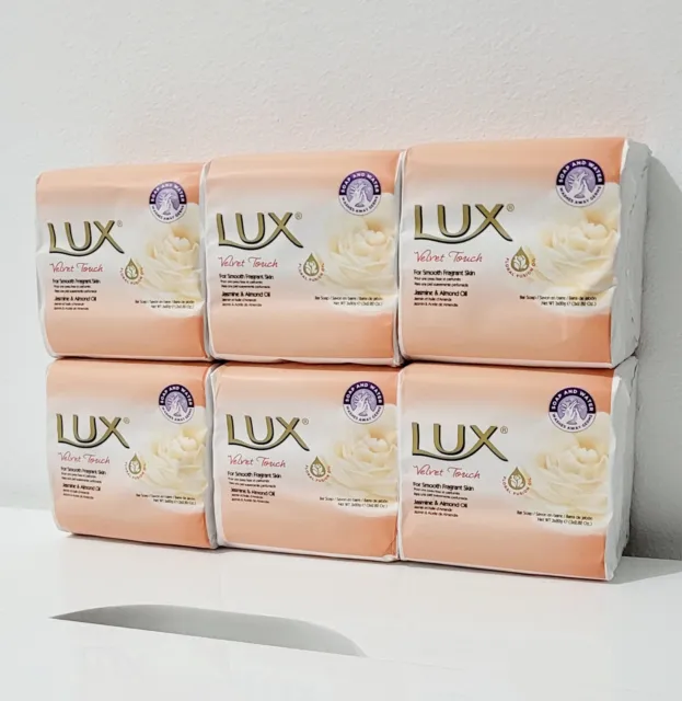 9x Lux Samt Touch Seifenriegel mit glattem Duft von Jasmin & Mandelöl 80g