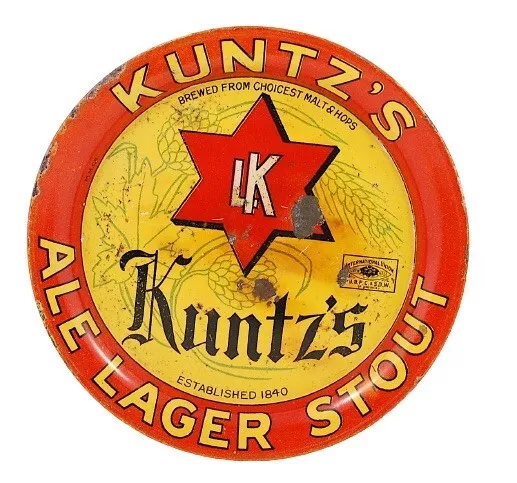 L.K Kuntz Stout Ale Lager  'Star of David' Vintage Tip Tray