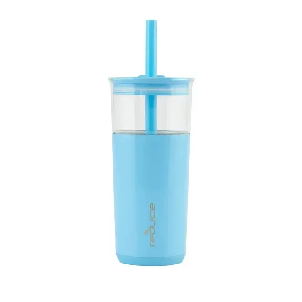 Reduce Aspen Vacuum Insulated Stainless Steel Glass Tumbler with Lid and Straw