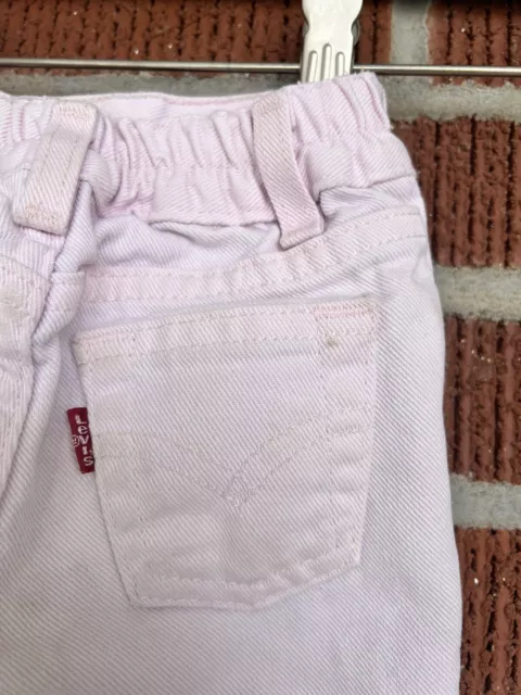 Vintage 90s 550 Little Levi's Toddlers Pink Denim Red Tab Jeans Size 12 Months 3