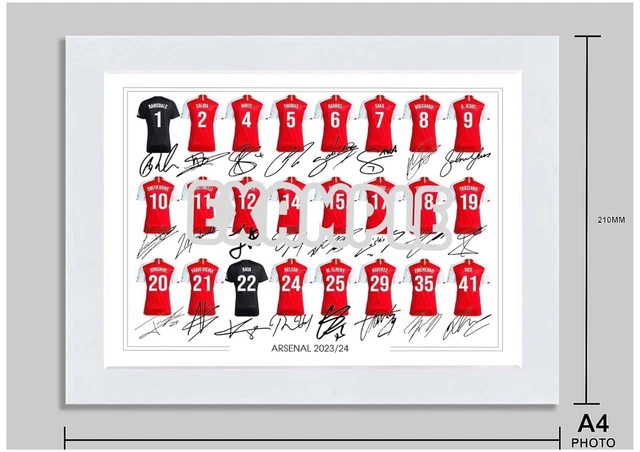 ARSENAL SIGNED RE PRINT POSTER SQUAD 2023 2024 TEAM SQUAD degaard Saka Martin 2