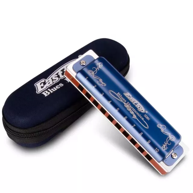 Tout Neuf Harmonica Blues 10 Trous 180 28 18mm 83g Easttop Performance