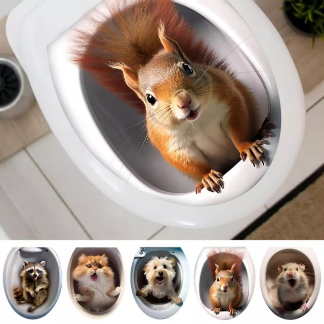 Tiere 3D Wandaufkleber Multifunktionale Toilettenaufkleber Sitzbezug Haushalt