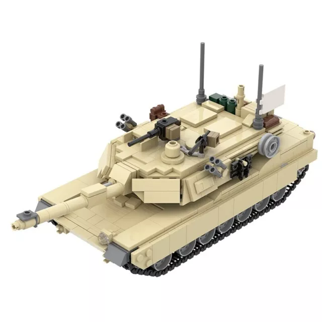 MOC Military USS M1A2 Abrams Main Battle Tanks Model Building Blocks Kids Gifts