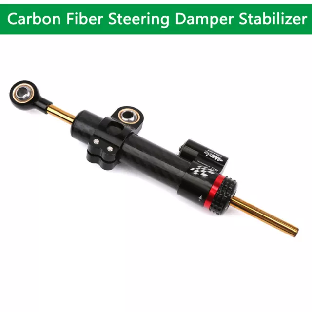 Carbon Fiber 9.8 INCH Steering Damper Stabilizer Motorcycle Universal