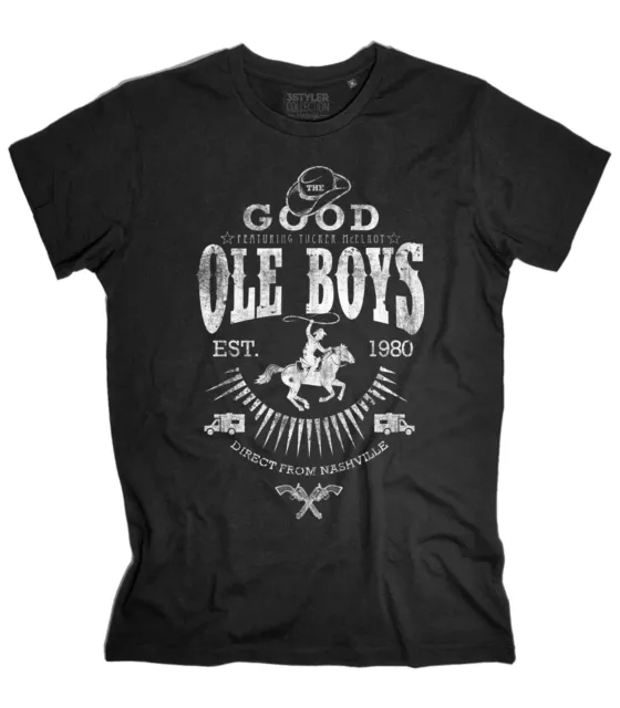 T-shirt uomo GOOD OLE BOYS ispirata BLUES BROTHERS cowboys country Elwood tshirt