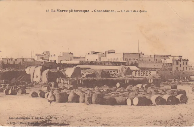 Carte postale ancienne old postcard MAROC MOROCCO CASABLANCA quais écrite 1912