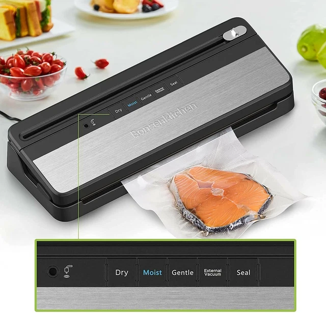 Bonsenkitchen Vakuumierer & Folienschweißgerät, 4 in 1 Vakuumiergerät mit Cutter