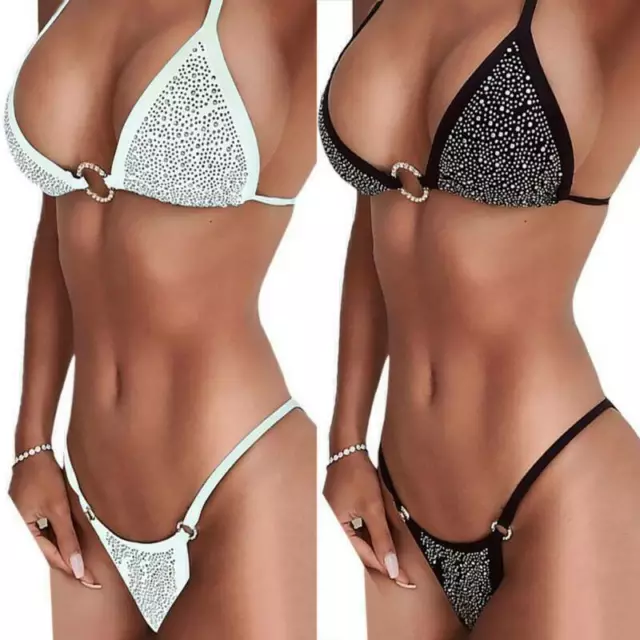 Women's Sexy Thong G-string Mini Bikini Swimwear Side Tie