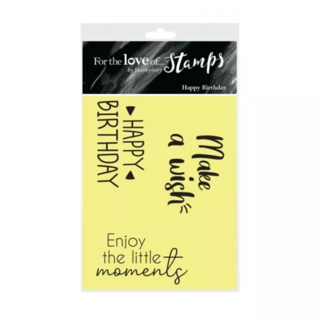 Hunkydory Crafts Happy Birthday Sentiment Clear Stamp Set Birthday Card Making