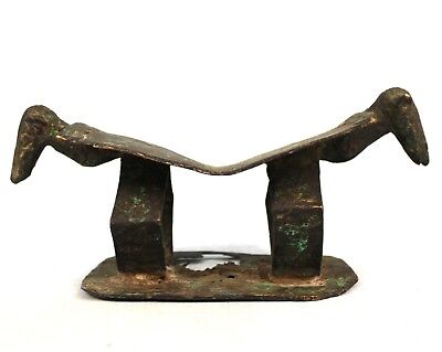 Art African Arts First - Backing Nape Or Stool Mossi Bronze - 28,5 CMS