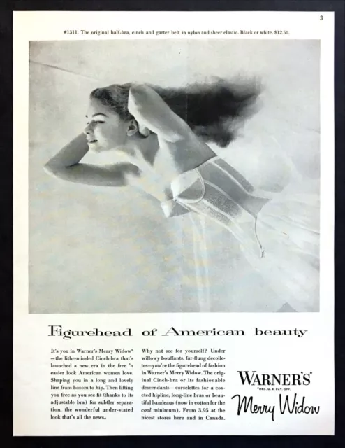 ORIGINAL VINTAGE LINGERIE Advertisement for 1956 Warner's Merry