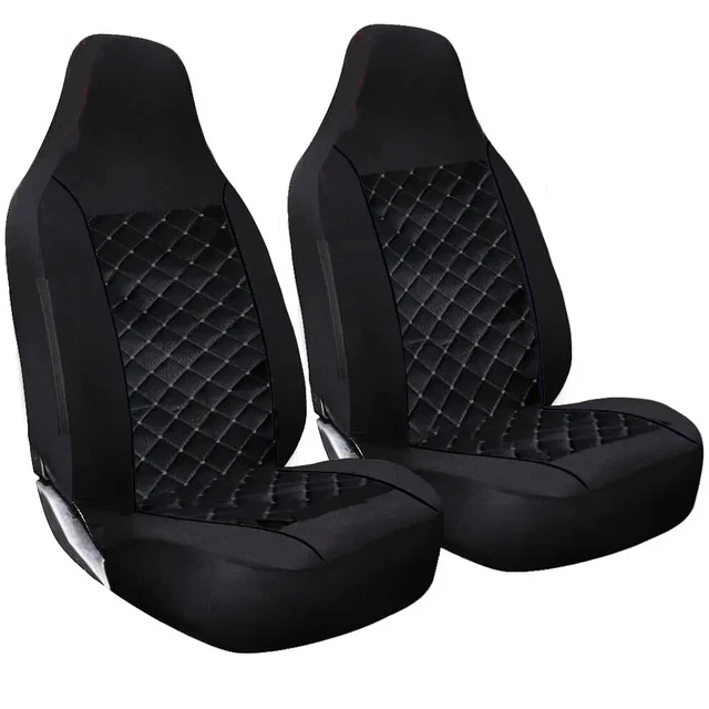 VW GOLF MK6 MK7 GTi DELUXE SQUARE QUILTED BLACK PIPING SEAT COVERS 1+1