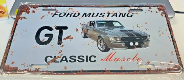 Ford Mustang Gt - Classic Muscle - Decorative Tin License Plate - New/Sealed