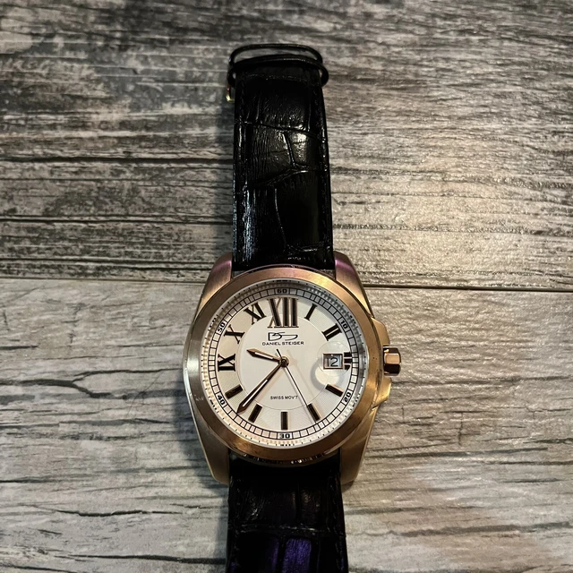 Daniel Steiger Date 10 ATM Divers Stainless WATCH Renaissance Rose Gold Tone