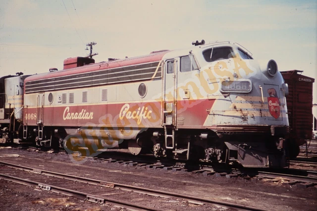 Vtg Duplicate Train Slide 4066 Canadian Pacific Engine McAdam NB Canada X6P092