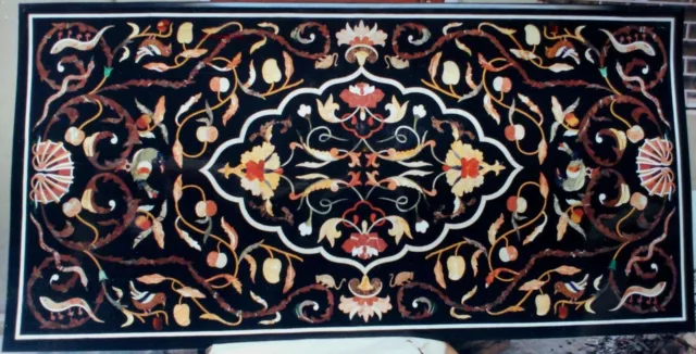 36x60 Inches Marble Dining Table Top Pietra Dura Art Conference Table for Hotel