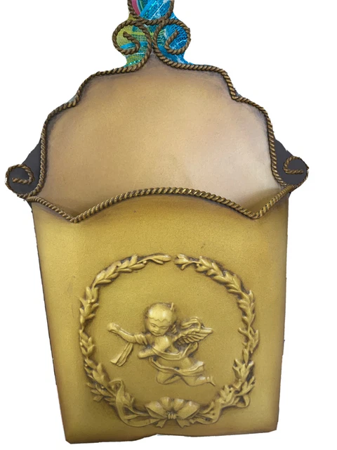 Southern Living At Home Glorious Metal Door Bucket Cherub Wall Pocket
