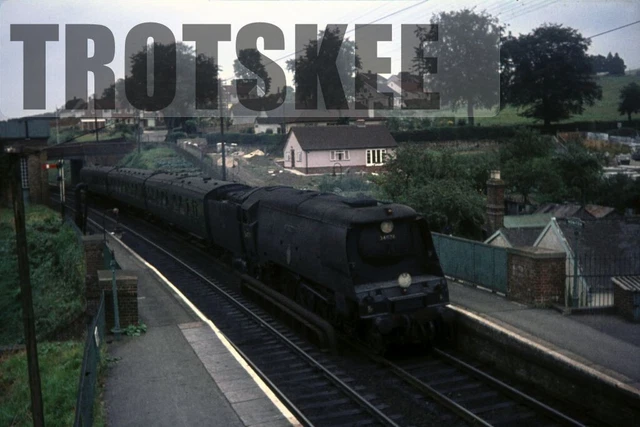 35MM SLIDE BR British Railways Steam Loco Class WCBB 34078 Honiton 1964 ...