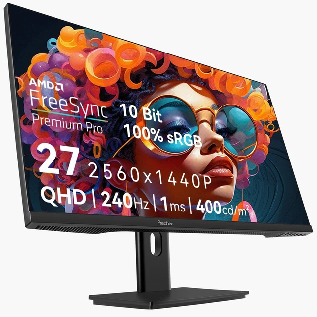 27 INCH 2K 240Hz QHD 2560x1440P Gaming Monitor, 1ms, 400cd/m², 100% ...