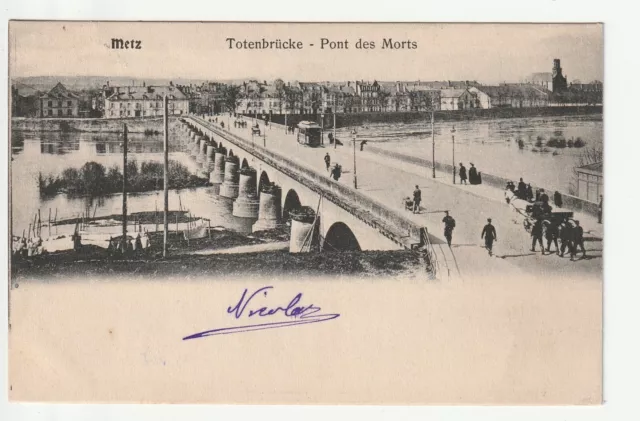 METZ - Moselle - CPA 57 - bridges - tram at the Pont des Morts -