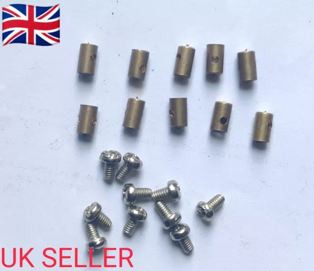 Vespa Lambretta Throttle Cable Solderless Brass Nipple Pack of 10 Italian