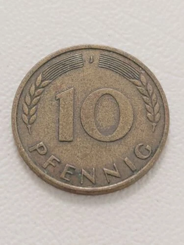 GERMANY 10 PFENNIG 1950 J Kayihan coins T108