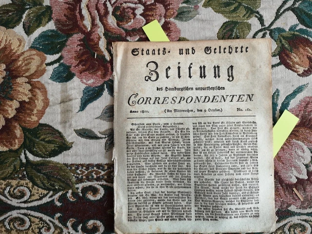 1811 Zeitung Hamburg 162 Pindar Carlton House London Madame Reichard Dresden