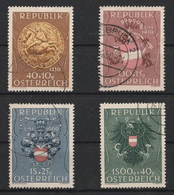 1949 Österreich,Satz "Heimkehrer- u. Kriegsgef.-Fürsorge ,ANK.949-952 gestempelt