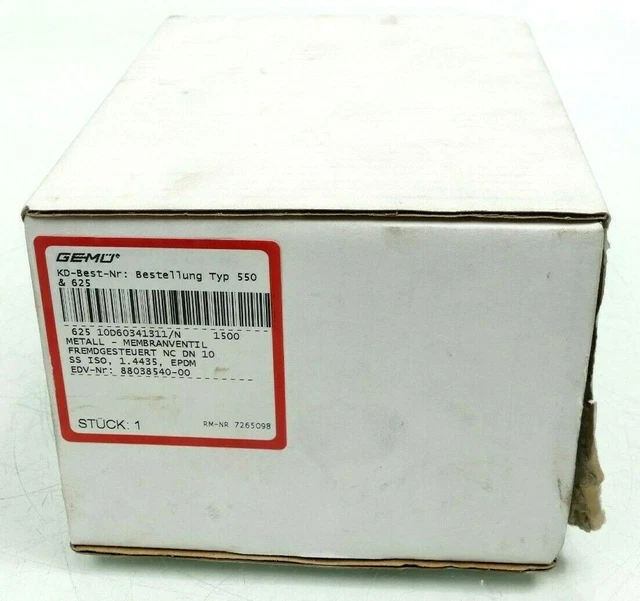 Gemü Valvola a membrana in metallo 625 10D60341311/N 1500