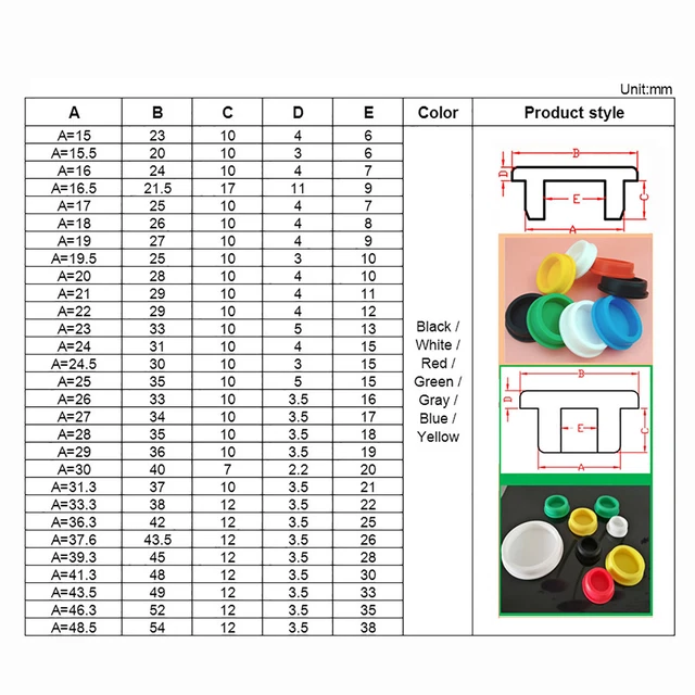 SILICONE RUBBER BLANKING End Caps Pipe Tube Inserts Plugs Bung 15mm-48 ...