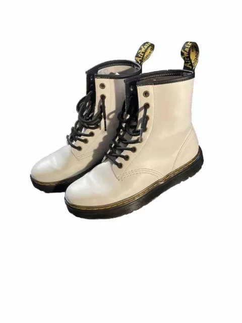 Doc Dr Martens Air Wair Lace Up Combat Boots White Women's Size 7