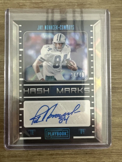 2022 Panini Playbook Jay Novacek Hash Marks Auto #’d /49 Cowboys Legend