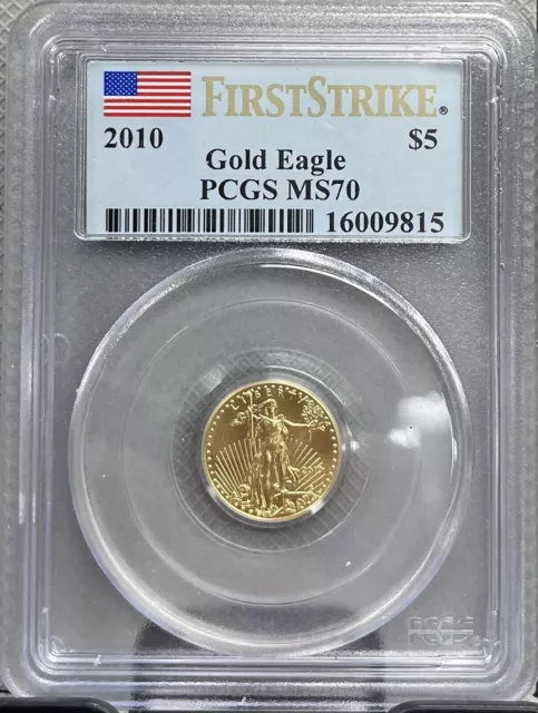1/10 oz GOLD Eagle $5 PCGS MS-70 --Worth over $400-- DON'T BUY GOLD FROM COSTCO