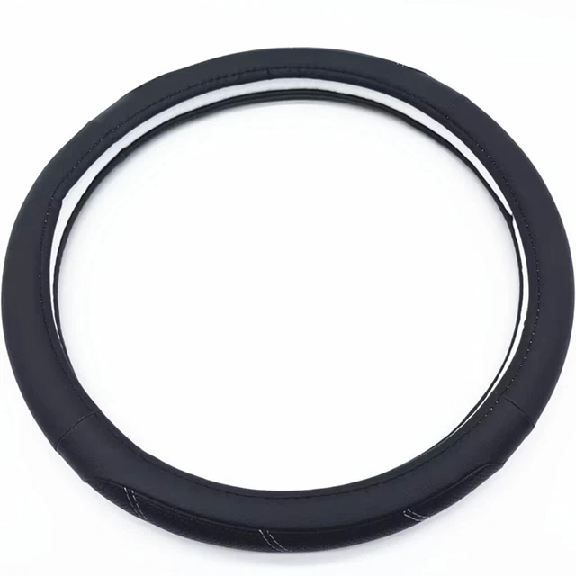 15in Breathable Leather Steering Wheel Cover Car Accessories Antislip Decoration
