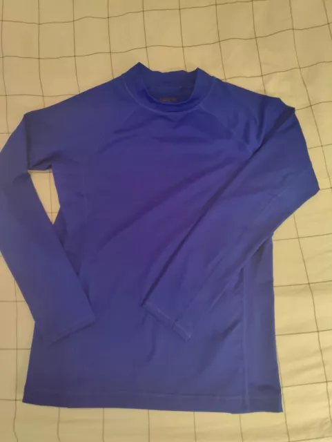 NWOT Lands End Boys L 10-12 Rash guard Royal Blue Long Sleeve Swim Shirt