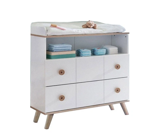 Cómoda Cambiador Cómoda WIMEX Billund 91x75x102cm Blanco Roble Rugoso 19513114