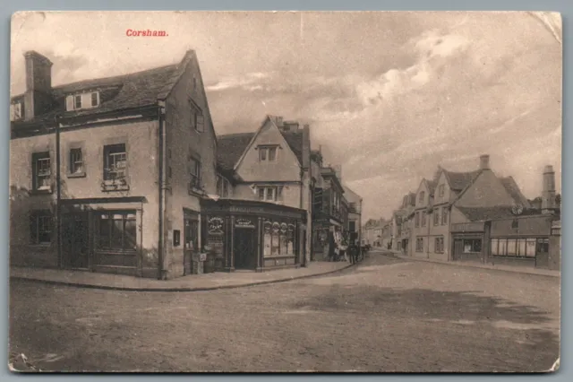 CORSHAM High Street Harding's shop Postcard Wiltshire Posted to Paul Street