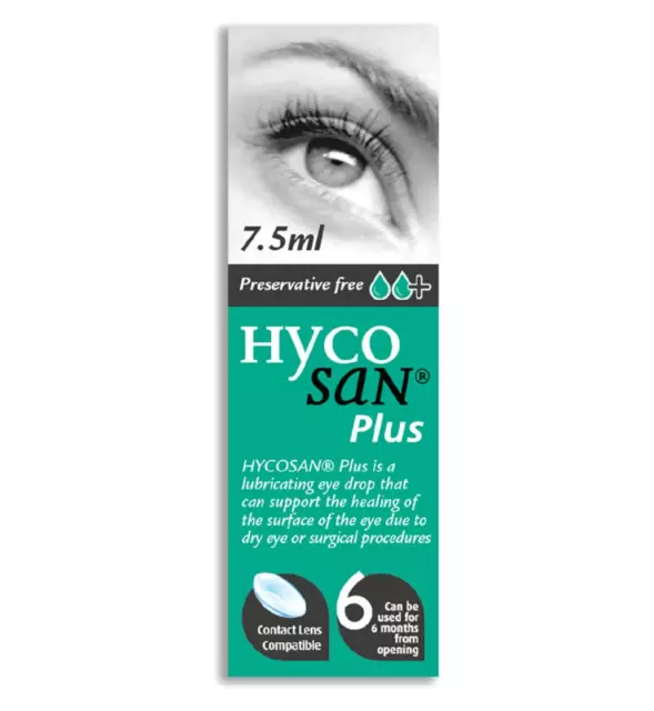 Hycosan Plus Eye Drops 7.5ml [Pack 1 2 3]