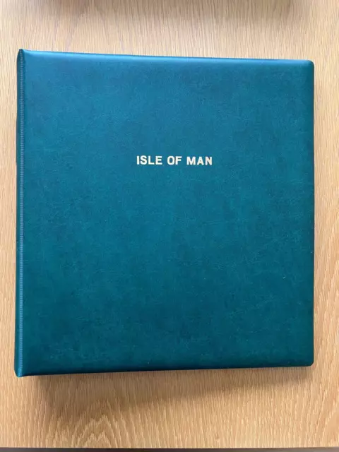 Lindner 'Isle Of Man' Luxury Padded 18 Ring Stamp Album & Slipcase, Excellent
