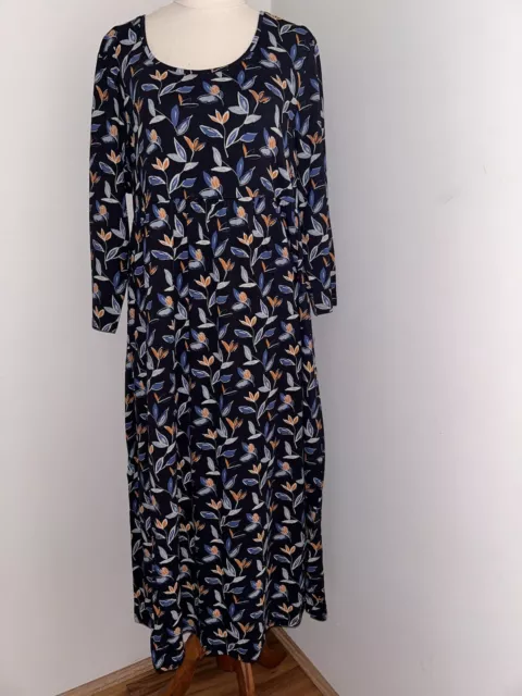 BNWT Seasalt Maternity Dress floral soft drape 3/4 sleeve office casual Size 16