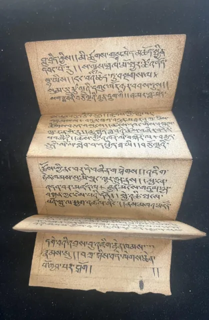 ANTIQUE  MONGOLIAN TIBETAN BUDDHIST HANDWRITTEN MANUSCRIPT Single Leaf