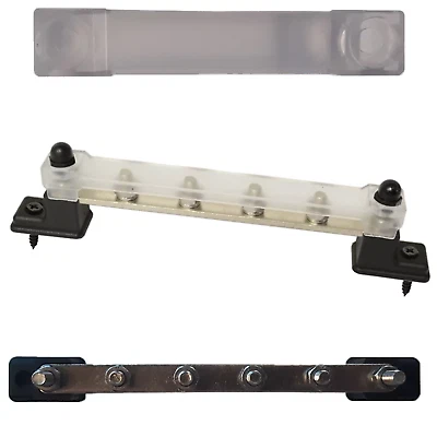 4 Way Busbar Power Distripution Block Transparent Stud Cover 130A AC / 150A DC