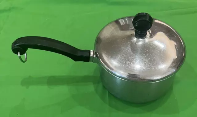 Farber Ware Sauce Pan Pot 1 Qt Quart  w/Lid Aluminum Clad Stainless Steel USA