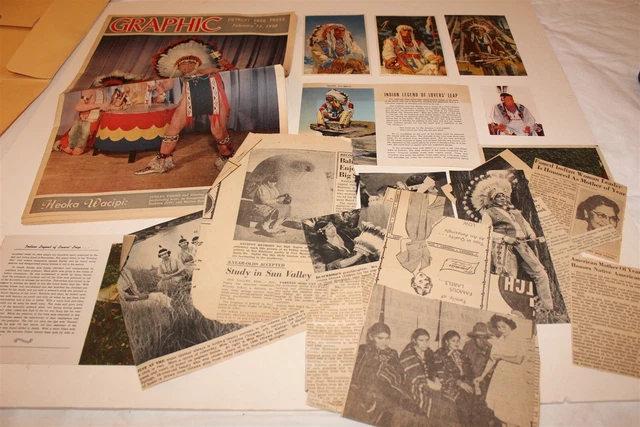 Vintage Indians of the Southwest Portfolio w / Newspaper Clippings & 3 Postcards
