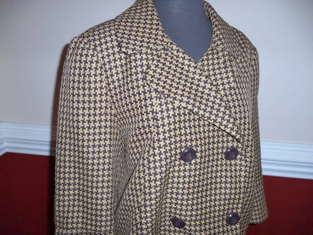 AINSLEY & AIDAN Woman's Brown & Beige Houndstooth Blazer Jacket Sz 16